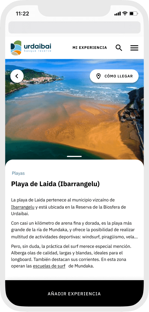 Visor Urdaibai mockup webapp playa